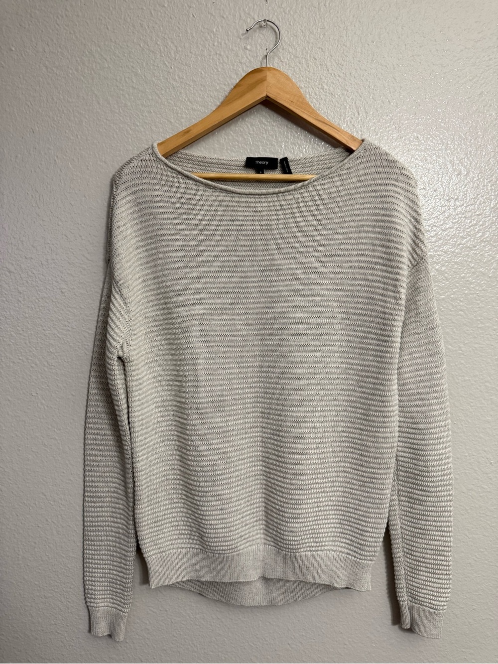 Theory Drop Shoulder Cotton Sweater